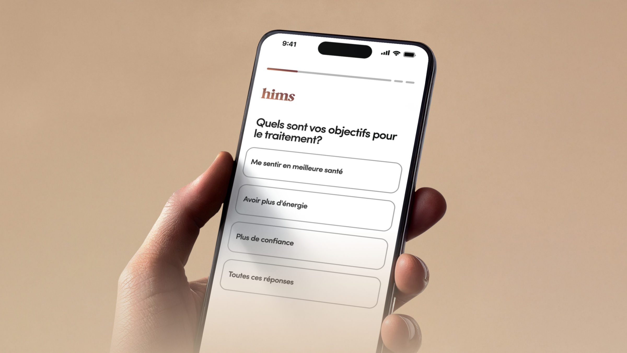 Health questionnaire on phone