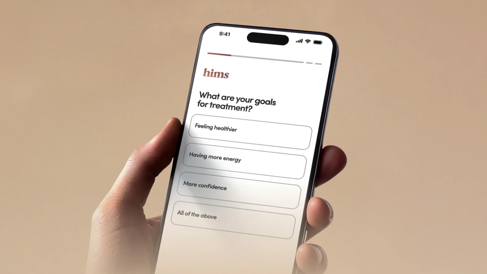 Health questionnaire on phone