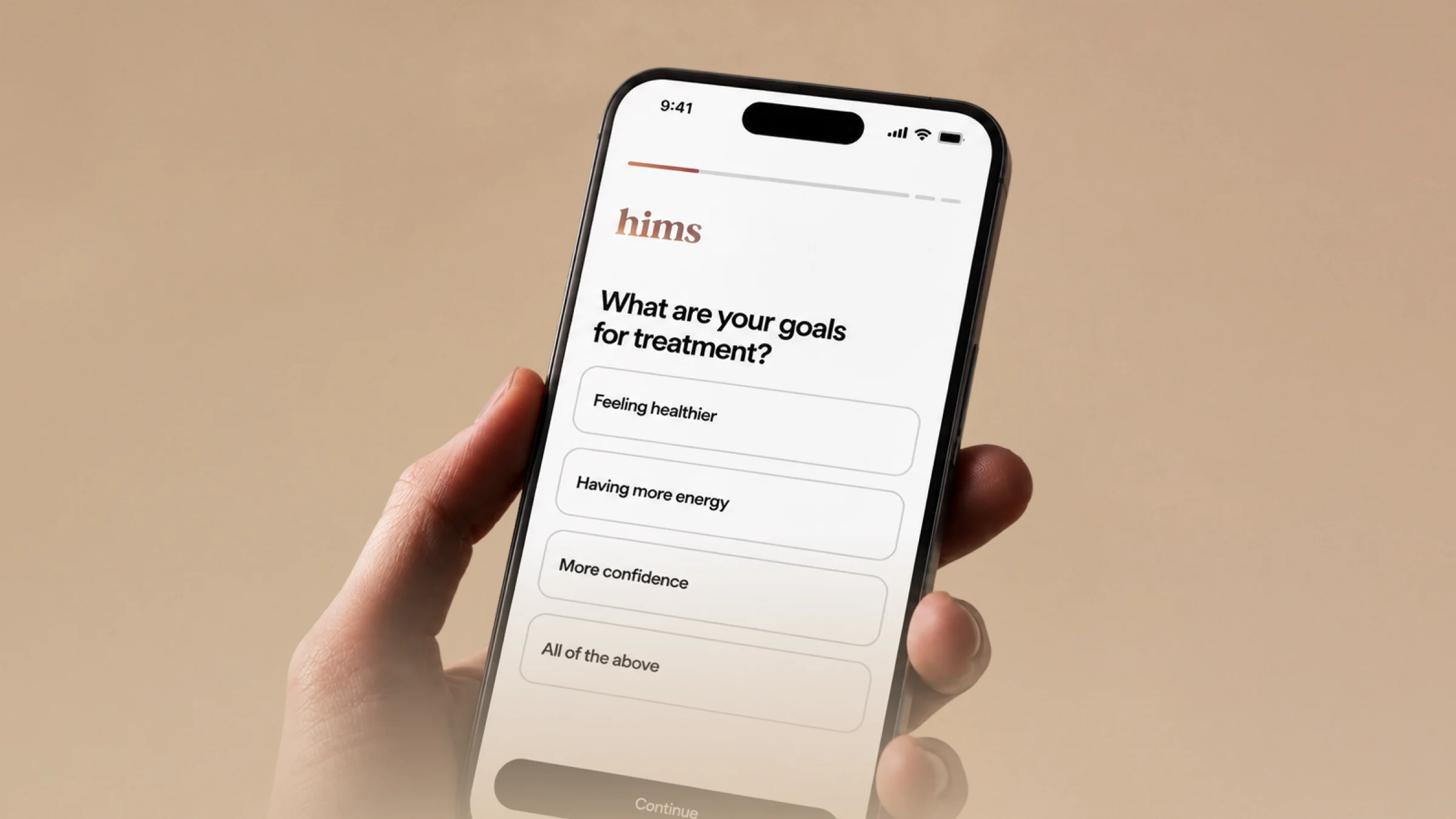 Health questionnaire on phone